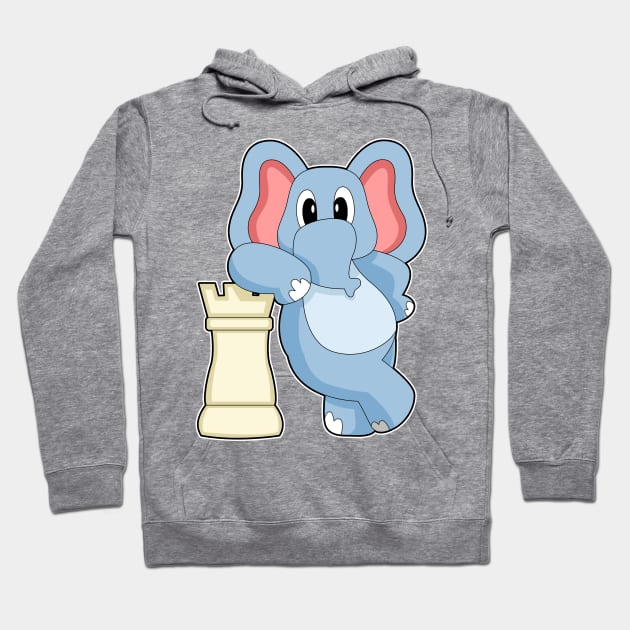 Chess piece Rook Elephant Chess Hoodie by Markus Schnabel